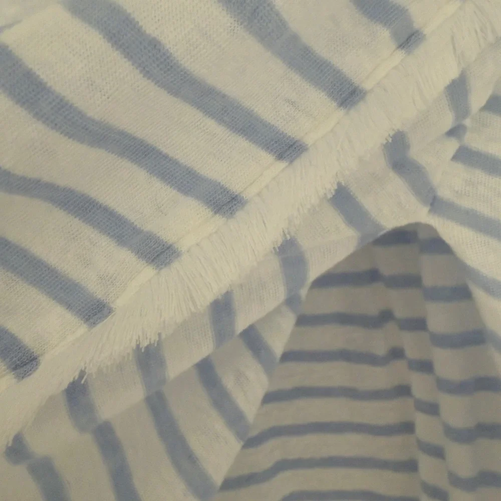 J. Jill Linen Striped Top M L Blue White Dolman Sleeve Oversized Poncho Style - Picture 6 of 7